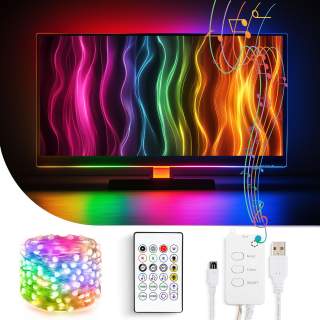 Pametne RGBIC USB LED novoletne lučke 30 LED 3m Bluetooth 5.0 Hello Fairy