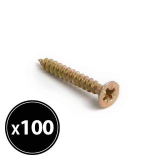 Vijak za iverne plošče - rumen - 3 x 25 mm - 100 kosov / paket