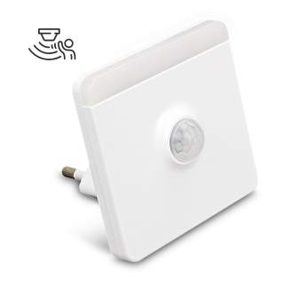 LED nočna lučka s PIR senzorjem gibanja 10lm 0,7W za v vtičnico