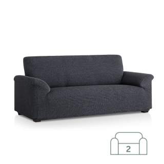 Raztegljiva stretch prevleka za dvosed -  kavč 130-180 cm črno/bela (siva) EU kvaliteta