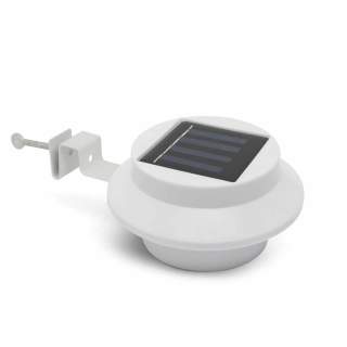 LED solarna svetilka za žleb / ograjo s 3 LED - bele barve