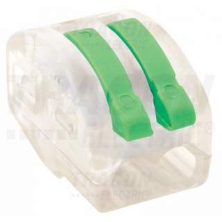 Hitra sponka brez vijakov odpiralna 0,75-4mm2 32A 400VAC dvojna prozorna