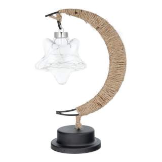 LED namizna svetilka z ratanom Art Deco Twirl star na baterije