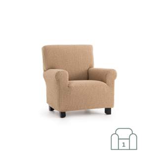 Premium raztegljiva prevleka za fotelj - enosed 70-100 cm bež stretch EU kvaliteta