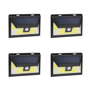 4x stenska solarna COB LED solarna svetilka 5W 300lm 1200 mAh IP65 s senzorjem gibanja in mraka 3 načini delovanja