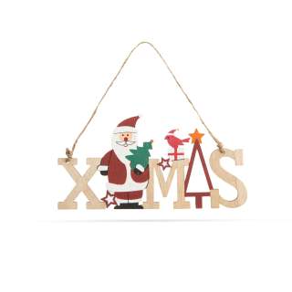 Lesena božična dekoracija viseča XMAS 17 x 9 cm