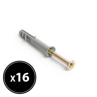 Zidni vložek + vijak - 6 x 40 mm - 16 kosov / paket