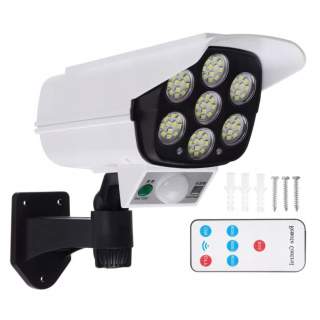 LED solarna svetilka v obliki kamere 77 LED 400lm 8W 6500K z daljincem